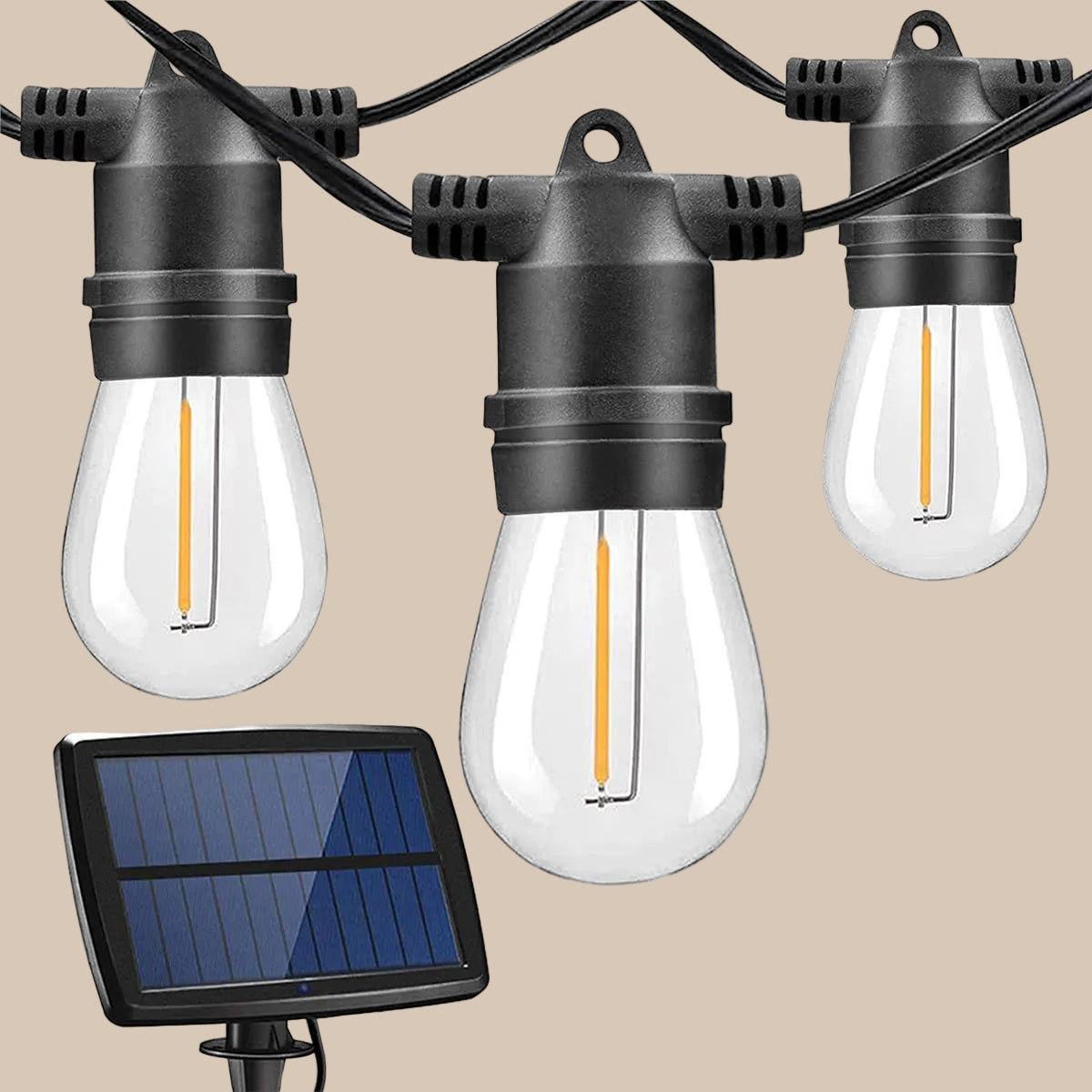 LED GIRLIANDOS SU SAULĖS BATERIJA 10M 3000K