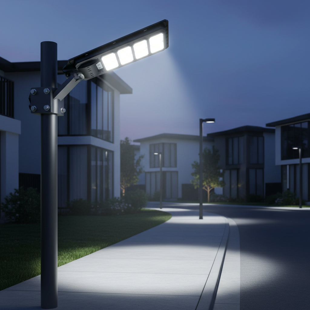 LED GATVĖS APŠVIETIMAS SU SAULĖS BATERIJA 400W 6000K