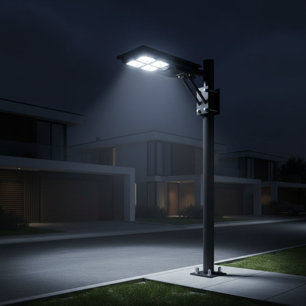 LED GATVĖS APŠVIETIMAS SU SAULĖS BATERIJA 200W 6000K