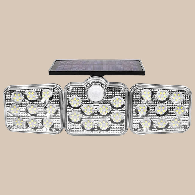 LED PROŽEKTORIUS su SAULĖS BATERIJA IP65 138 SMD PIR SU PULTU