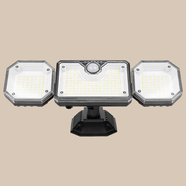 LED PROŽEKTORIUS SU SAULĖS BATERIJA IP44 226xSMD PIR SU PULTELIU