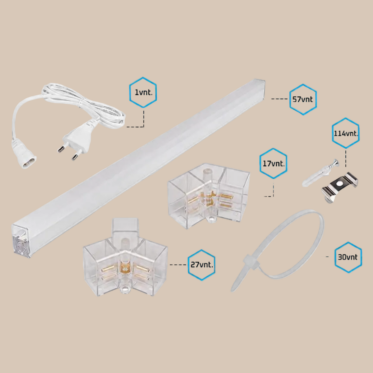 PRAMONINIAI LED ŠVIESTUVAI HEXAGON 6500K
