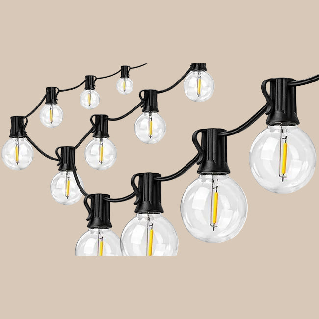 LED GIRLIANDOS SU SAULĖS BATERIJA 2700K E12 IP44 SU PULTELIU